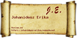 Johanidesz Erika névjegykártya