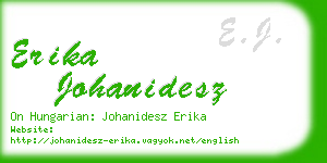 erika johanidesz business card